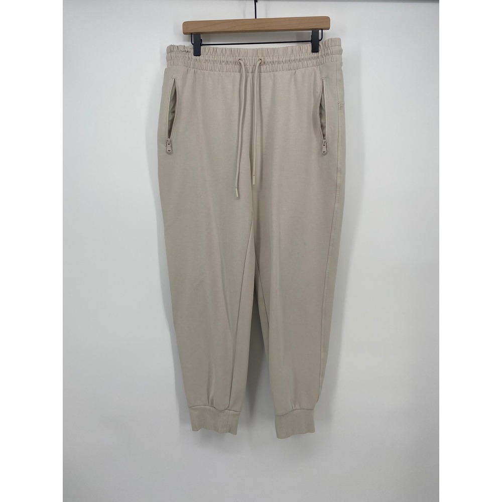 Old Navy Dynamic Fleece Joggers Large Beige High-Rise Tapered Sweatpants